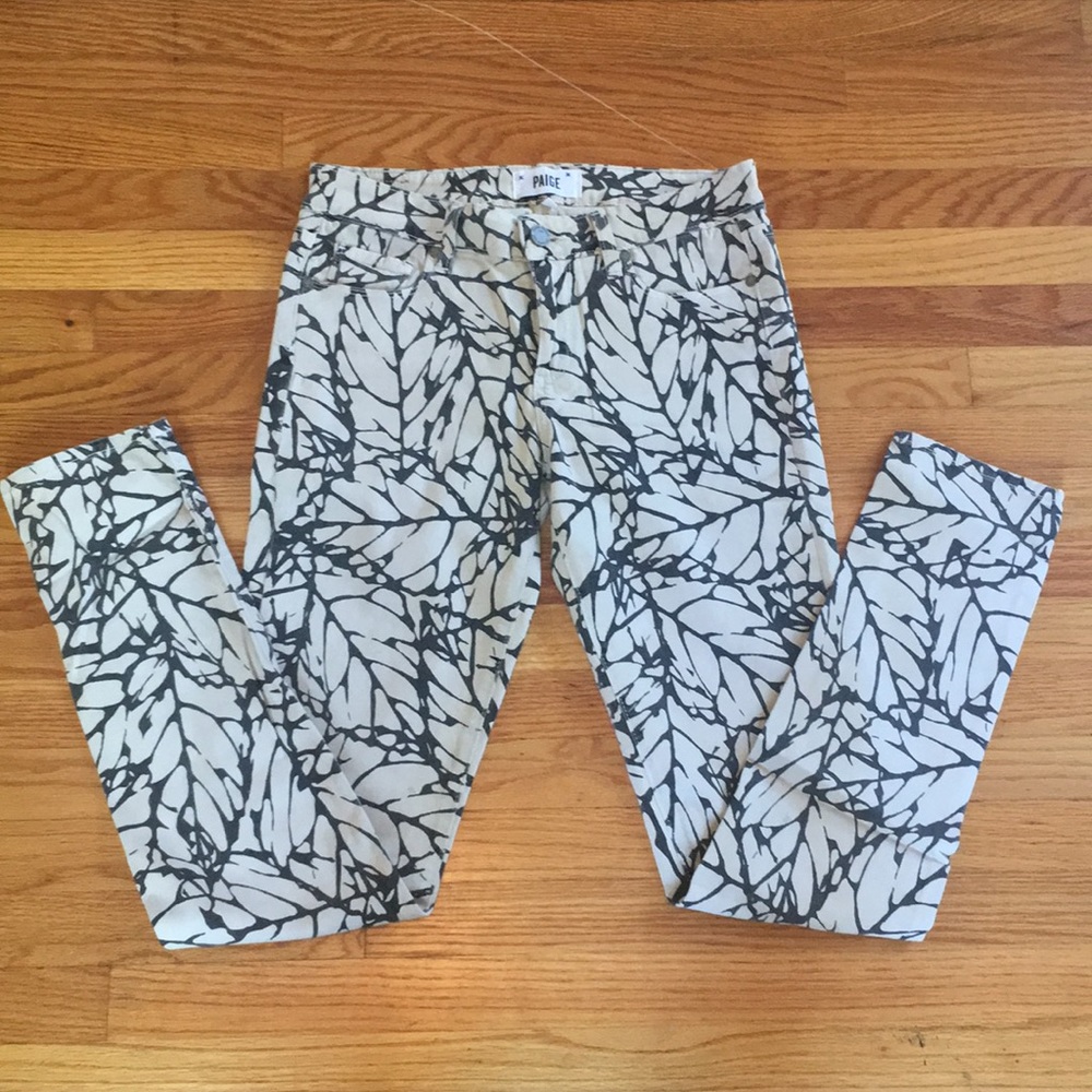 Black/gray & White Patterned Paige denim Jeans